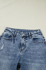 Cuffed Straight Loose Jeans