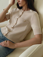 Button-Down Short Sleeve Cardigan