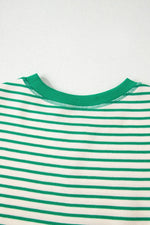 Striped Flounce Sleeve Casual Blouse