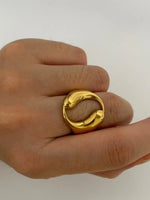 18K Gold-Plated Abstract Circle Ring - Ladyez
