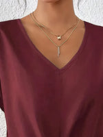 V-Neck Twist Front Top - Ladyez