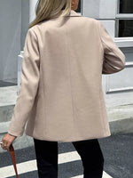 Lapel Collar Button Up Blazer