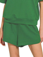 Zenana Scuba Short Sleeve Top & Shorts Set