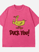 Duck Graphic Oversized Round Neck T-Shirt