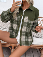 Plaid Button Up Long Sleeve Shacket