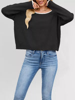 Round Neck Dropped Shoulder Sweater
