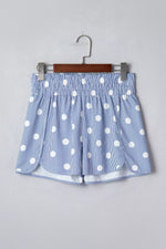 Polka Dot Striped Elastic Waist Shorts