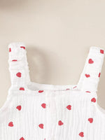 Children's Heart Print Top and Flare Pants with Headband