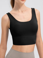 Scoop Neck Wide Strap Active Tank - Ladyez