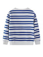 Children's Striped Animal Adventure Embroidered Sweatshirt