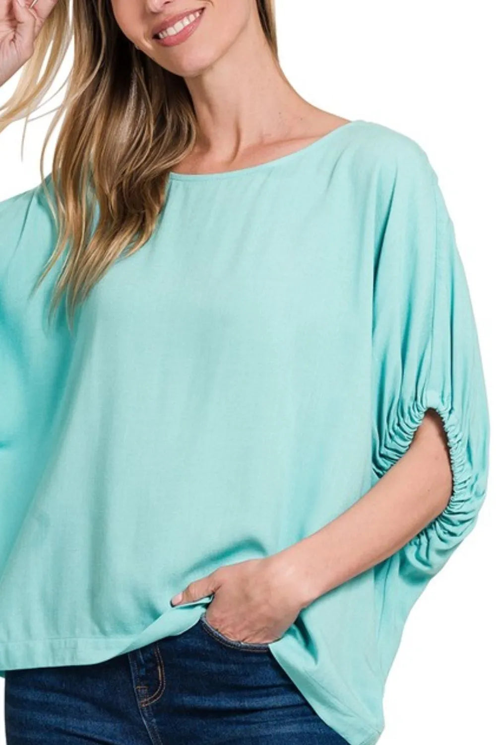 Zenana Woven Oversized Boxy Top - Ladyez