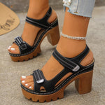 Open Toe Block Heels Sandals