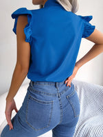 TieNeck Cap Sleeve Blouse