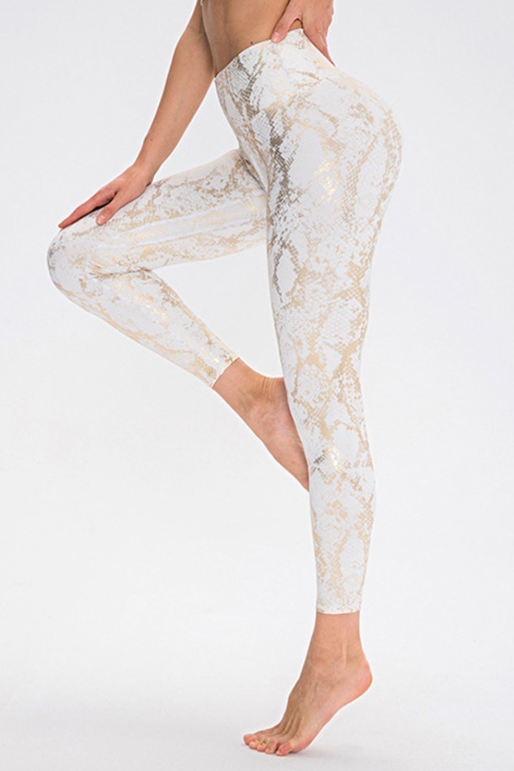 Animal Print Slim Fit Wide Waistband Long Sports Pants - Ladyez