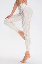 Animal Print Slim Fit Wide Waistband Long Sports Pants - Ladyez