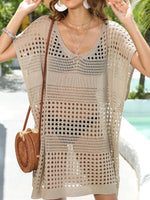 Crochet Knit Beach Cover Up Dress - Ladyez