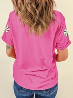 Sequined Candy Swirl Christmas Short Sleeve T Shirt