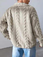 Fuzzy Zip Up Long Sleeve Jacket