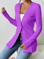 Single-Button Long Sleeve Blazer