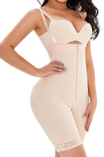 Full Size Lace Detail Zip-Up Under-Bust Shaping Bodysuit - Ladyez