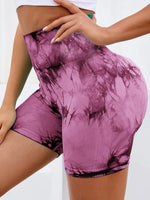 Tie-Dye High Waist Active Shorts - Ladyez