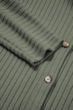 Ribbed Knit Button-Up Cardigan
