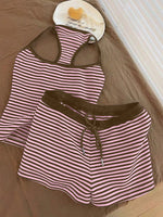 Striped Tank Top and Shorts Set