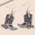 Vintage Western Cowboy Boot Dangle Earrings