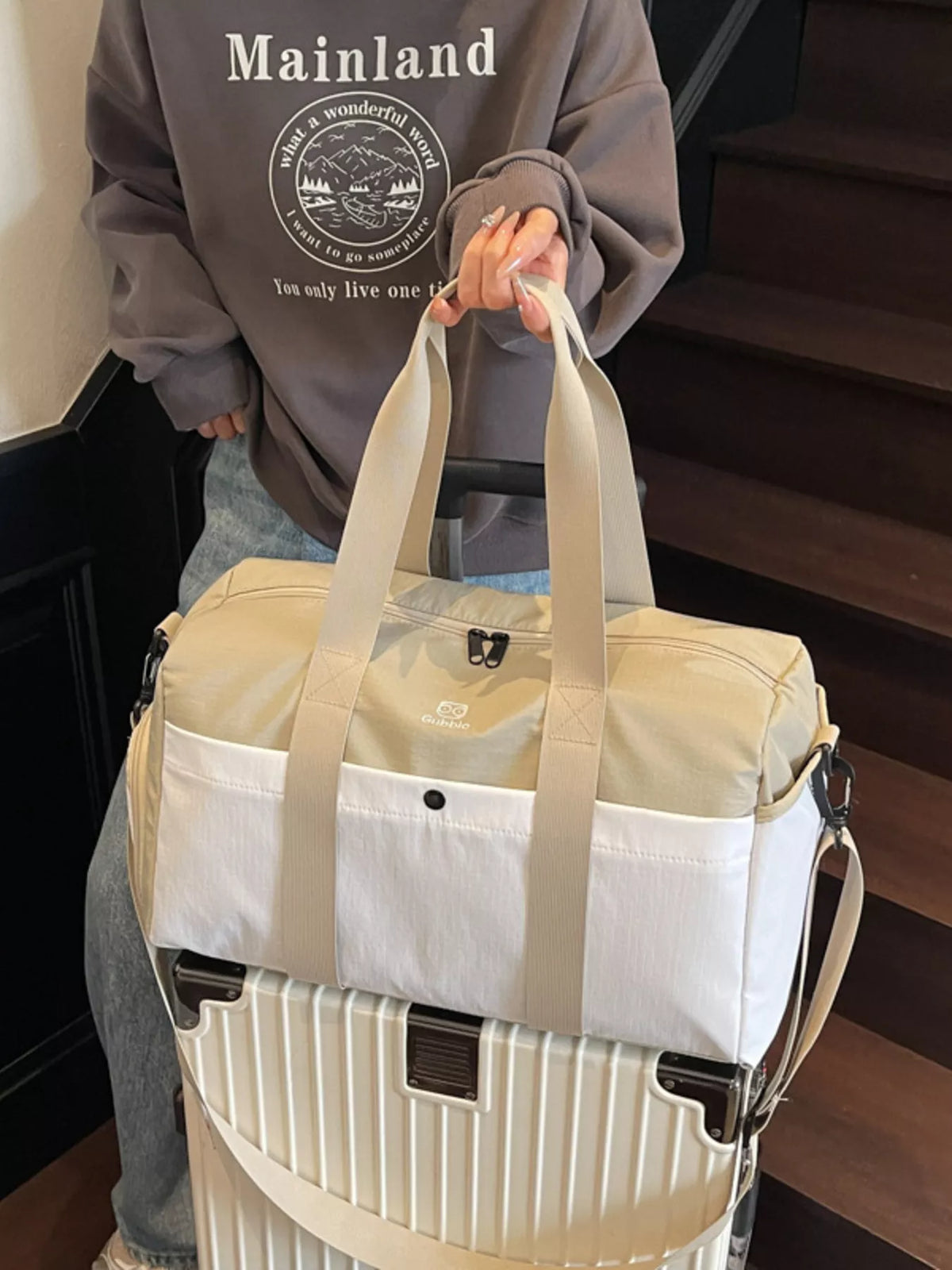 Two-Tone Duffle Bag