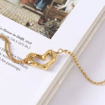 18K Gold-Plated Titanium Steel Heart Bracelet
