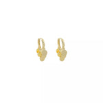 18K Gold-Plated Drop Hoop Earrings with Dangling Disc Charms