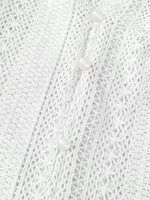 Lace Notched Long Sleeve Shirt