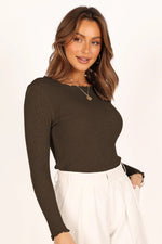 Lettuce Edge Round Neck Long Sleeve T-Shirt - Ladyez