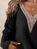 V-Neck Openwork Sweater