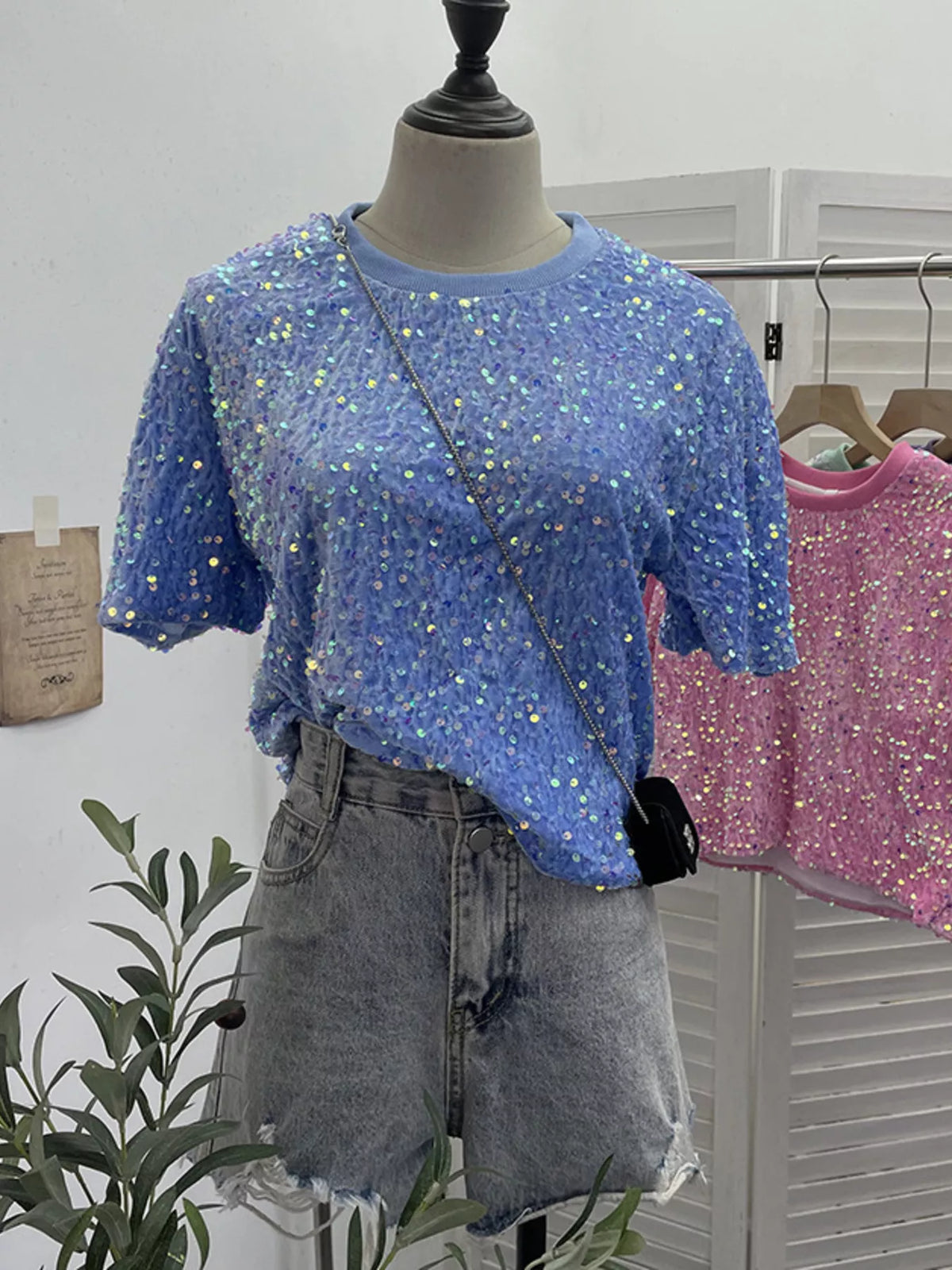 Sequin Short Sleeve T-Shirt