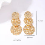 18K Gold-Plated Round Layered Textured Earrings