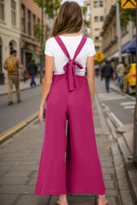 Double Take Full Size Wide Leg Overalls with Pockets - Ladyez