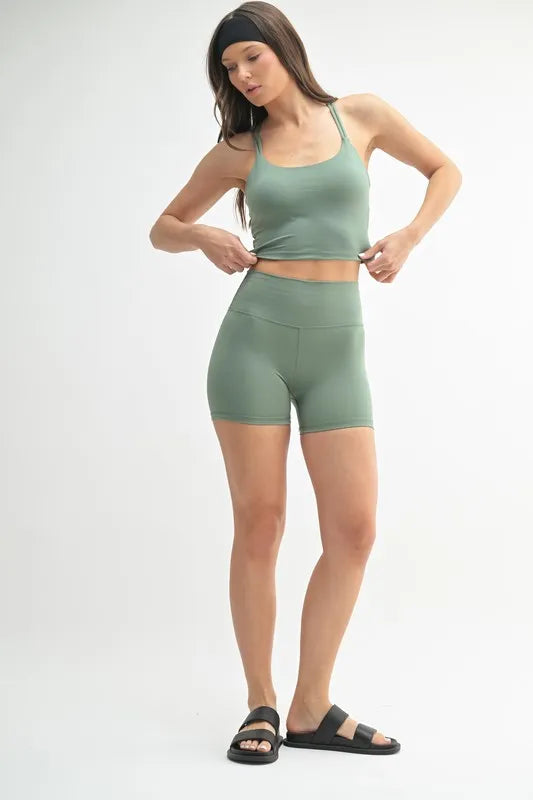 MONO B Venice Cloud Light Crisscross Sports Bra - Ladyez
