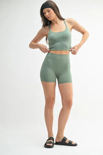 MONO B Venice Cloud Light Crisscross Sports Bra - Ladyez