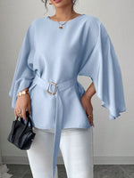 Batwing Sleeve Belted Blouse