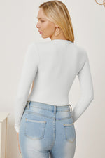 Zip Up Long Sleeve Bodysuit - Ladyez