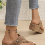 Toe Post Wedge Sandals