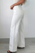 2-Button High Waist Wide Leg Jeans