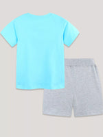 Children's Graphic Round Neck Tee and Shorts Set
