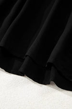 Hidden Buttons Short Sleeve Ruffle Tiered Long Flared Dress