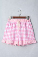 Gingham Ruffle Hem Shorts
