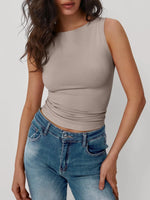 Solid Round Neck Tank - Ladyez