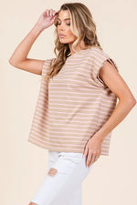 Lime 'N' Chili Striped Muscle Sleeve Top