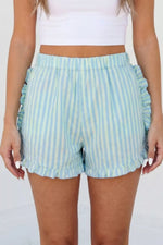 Striped Elastic Waist Shorts