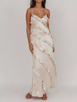 Ruffled Spaghetti Strap Maxi Dress